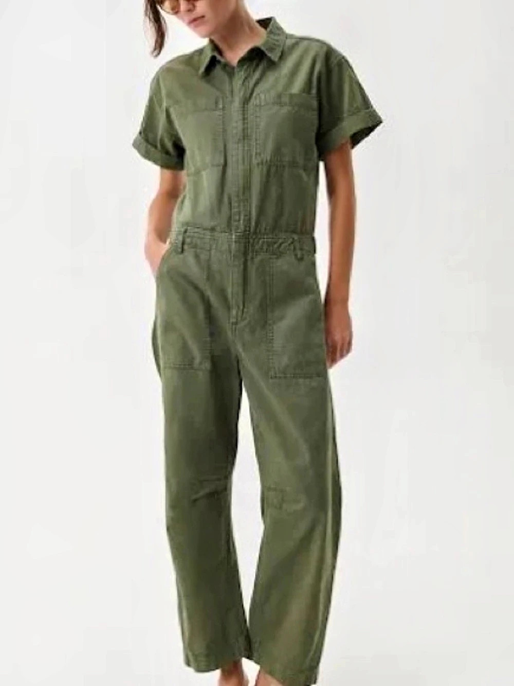 Pistola Women's Utility Jumpsuit in Green Size Medium Like New